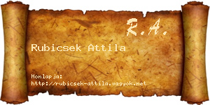 Rubicsek Attila névjegykártya