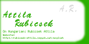 attila rubicsek business card